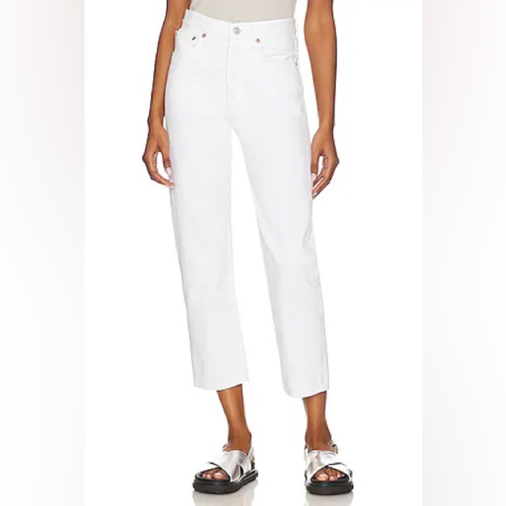 Citizens of Humanity Liya Classic High-Rise Jeans White Noise Straight Size 26